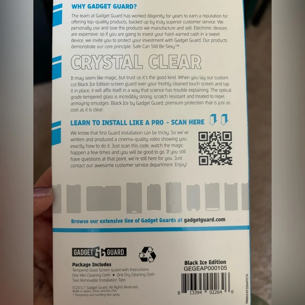 Gadget Guard screen guard, for iPhone 6S/7/8+. Black ice edition. NWT